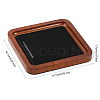 Square Wood Jewelry Storage Tray with Microfiber Fabric Mat Inside ODIS-WH0030-37B-02-2