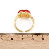 Brass Enamel Cuff Rings for Women RJEW-D326-01G-5