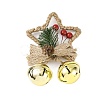 Christmas Plastic Star with Bell Pendant Decorations AJEW-S088-01B-1