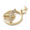 Brass Micro Pave Clear Cubic Zirconia Pendants KK-M275-14G-2