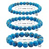 3Pcs 3 Size Synthetic Imperial Jasper Round Beaded Stretch Bracelets Set BJEW-SW00064-30-7