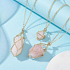 Brass Macrame Pouch Empty Stone Holder for Pendant Necklaces Making NJEW-JN04444-02-8