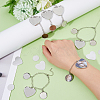 DIY Blank Heart Brass & Alloy Charm Bracelets Making Kit BJEW-DC00002-6