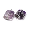 Natural Amethyst Copper Wire Wrapped Pendants G-H281-08P-09-3