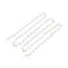 Handmade Natural Freshwater Pearl Beaded Chains AJEW-JB01088-02-3