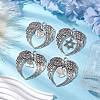 6Pcs 6 Styles Wing Tibetan Style Alloy Big Pendants HJEW-JM02311-2