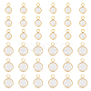 BENECREAT 40Pcs 2 Style Brass Micro Pave Cubic Zirconia Pendants KK-BC0013-32-1