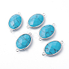 Platinum Tone Brass Gemstone Links connectors G-F339-B-2