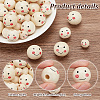 PandaHall Elite 60Pcs 3 Styles Printed Wooden Beads WOOD-PH0002-64-4