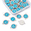 26 Letters Alloy Enamel Links Connectors ENAM-TA0002-19B-5