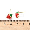 Strawberry Brass Stud Earrings EJEW-V011-04G-5