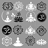 4Pcs 4 Styles Chakra Square PET Waterproof Self-adhesive Car Stickers DIY-GF0007-45D-1