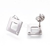 Tarnish Resistant 304 Stainless Steel Stud Earring Findings LS-STAS-O119-13P-2