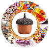 Resin Acorn Shape Storage Jar Sculpture DJEW-WH0001-37-6