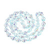 Electroplate Transparent Glass Beads Strands EGLA-N055-04A-02-2