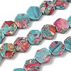Dyed Synthetic Imperial Jasper Beads Strands G-D337-14mm-A03-2