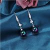 Pearl Earrings with Cubic Zirconia White Freshwater Shell Pearl Dangle Hook Earrings Stud Round Ball Drop Hoop Earrings Brass Jewelry Gift for Women JE1097C-3