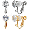 6 Pairs 2 Colors Brass Screw On Clip-on Earring Findings KK-BBC0010-24-1