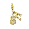 Rack Plating Brass Micro Pave Clear Cubic Zirconia Pendants KK-U021-06G-1