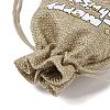 Christmas Printed Burlap Packing Pouches Drawstring Bags ABAG-Q053-02A-04-4