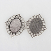 Tibetan Style Alloy Pendant Cabochon Settings X-TIBEP-N003-27AS-2
