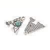 Synthetic Turquoise & Alloy Pendants PALLOY-H146-01AS-A-2
