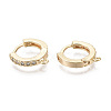 Brass Micro Pave Cubic Zirconia Huggie Hoop Earring Findings KK-T063-012-NF-1