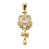 Brass Micro Pave Cubic Zirconia ABS Imitation Pearl Pendants KK-D328-03G-B-1