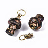 Assembled Synthetic Bronzite and Imperial Jasper Openable Perfume Bottle Pendants LS-G-S366-057D-4