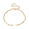 Ion Plating(IP) 304 Stainless Steel Faceted Bar Link Chain Bracelet Makings X-AJEW-JB01184-01-1