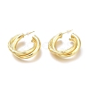 Brass Half Hoop Earrings EJEW-H104-02G-1