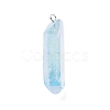 Electroplated Natural Quartz Pendants G-P315-B01-10P-1