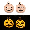 Halloween Theme Rack Plating Luminous Alloy Enamel Pendants ENAM-N056-229G-1