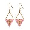 Handmade Glass Seed Beads Rhombus Dangle Earrings EJEW-MZ00542-04-2
