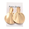 Twist Flat Round Iron Stud Earrings for Girl Women EJEW-I258-09KCG-3