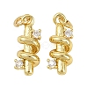 Brass Micro Pave Clear Cubic Zirconia Pendants KK-D218-15G-1