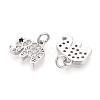 Brass Micro Pave Cubic Zirconia Charms KK-N257-68P-2