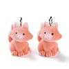 Animal Shape Flocky Resin Pendants RESI-Q229-01G-1