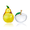 2Pcs 2 Styels Glass & Alloy Sculpture Figurine DJEW-PH0001-55-7