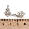 Brass Micro Pave Cubic Zirconia Screw Clasps KK-C136-03P-3