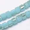 Imitation Jade Faceted Cube Half Rainbow Plated Electroplate Glass Beads Strands X-EGLA-E041-2mm-HR07-2