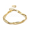 304 Stainless Steel Braided Cuban Link Chain Bracelet for Women BJEW-P286-03G-1