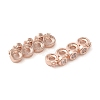 Rack Plating Brass Pave Clear Cubic Zirconia Spacer Bars KK-B088-11C-RG-2