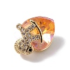Real 18K Gold Plated Rack Plating Brass Micro Pave Clear Cubic Zirconia Pendants KK-C015-09G-3