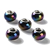 Opaque Brass Cores Acrylic European Beads OACR-M024-04S-07-1