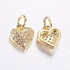 Long-Lasting Plated Brass Micro Pave Cubic Zirconia Charms X-ZIRC-F069-41G-2