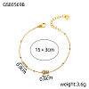 304 Stainless Steel Pave Clear Cubic Zirconia Link Bracelets STAS-OY012-33G-2