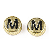 Plated Acrylic Horizontal Hole Letter Beads PACR-Q099-M03-G-3