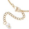 Shell Pearl White Round Pendant 304 Stainless Steel Cable Chain Necklaces for Women NJEW-JN05760-02-5