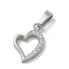 304 Stainless Steel Micro Pave Cubic Zirconia Pendants STAS-Z107-04P-04-1